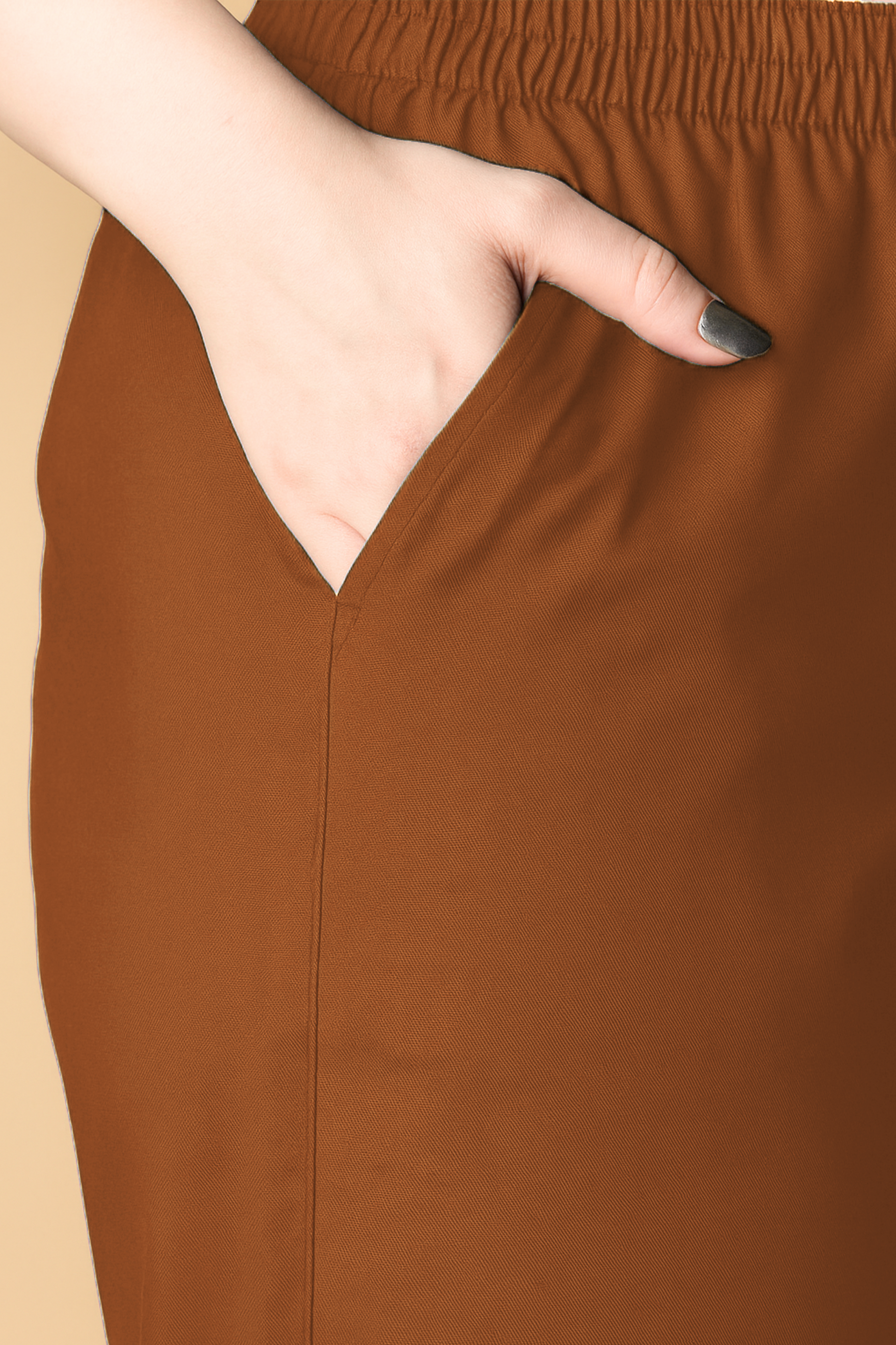 Light Brown Cotton Kurti Pant