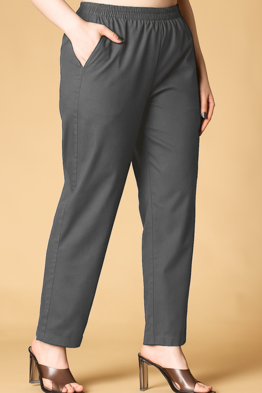 Dark Grey Cotton Kurti Pant