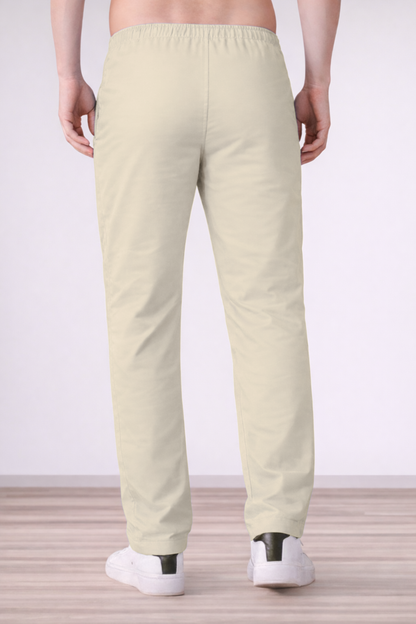 Cream Cotton Track Pants