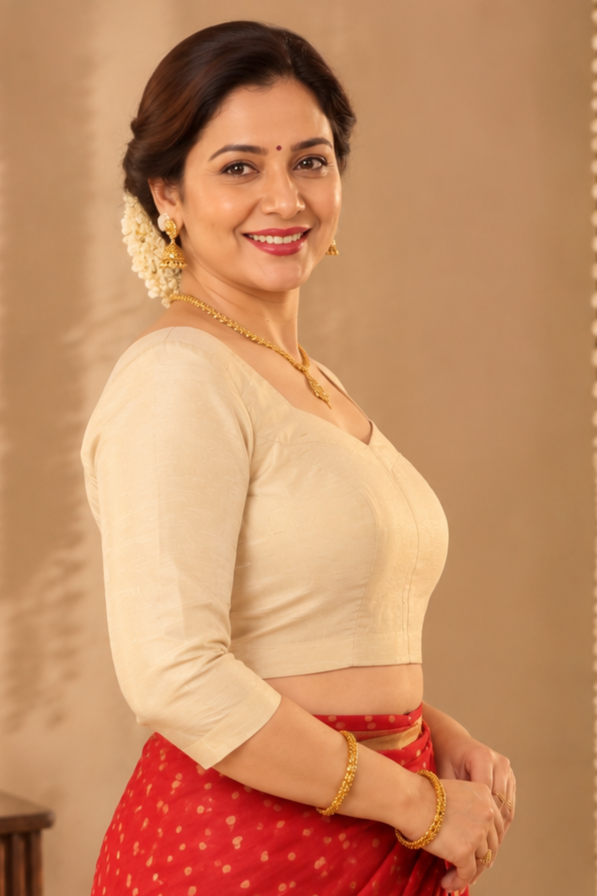 Creamy Delight Silk Blouse