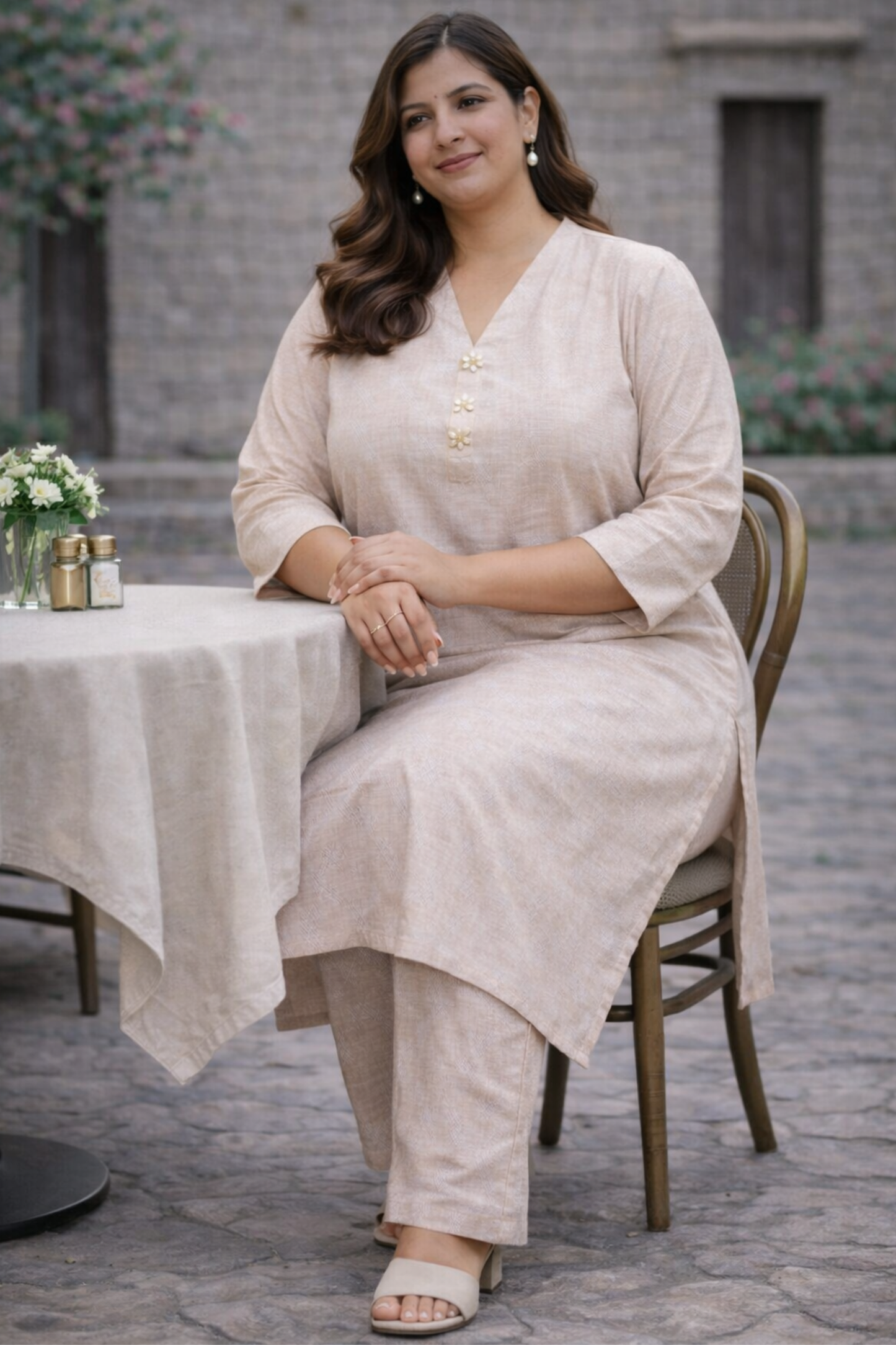 Creamy Rose Co-ord Suit Set