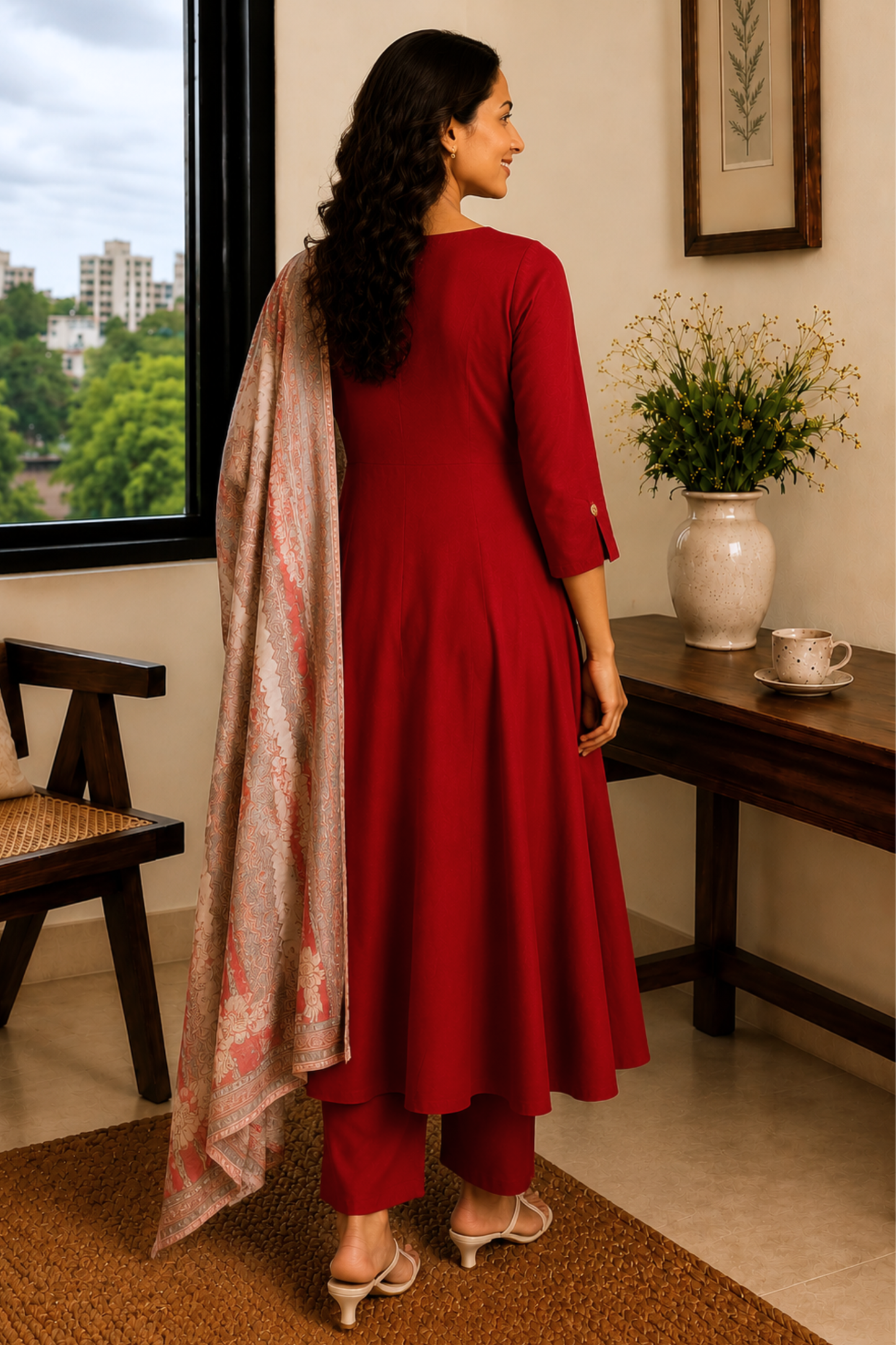 Spice Stone Rayon Anarkali Set
