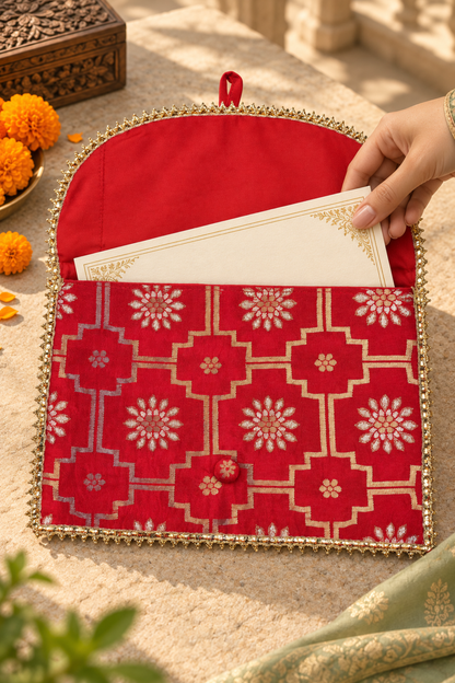 Crimson Heritage Handcrafted Shagun Envelope