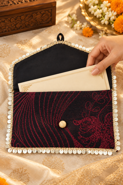 Crimson Legacy Handcrafted Shagun Envelope