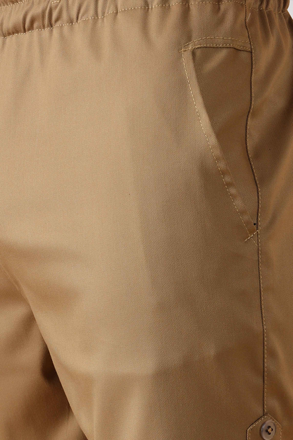 Dark Beige Cotton Lycra Shorts