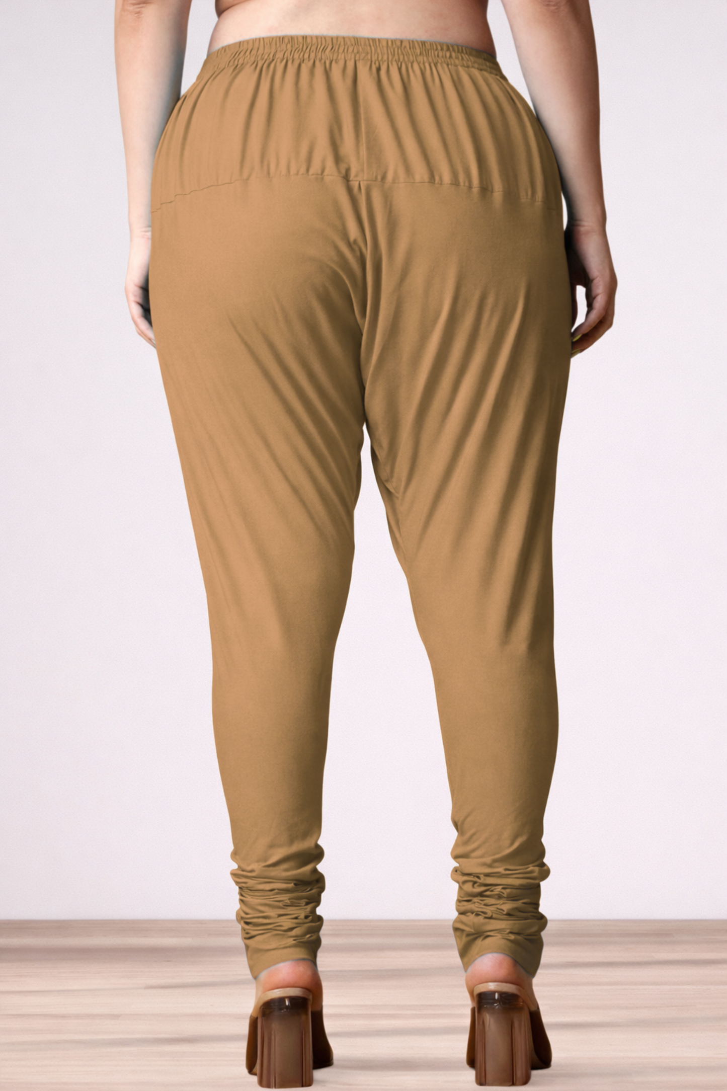 Dark Beige Rayon Churidar Pants