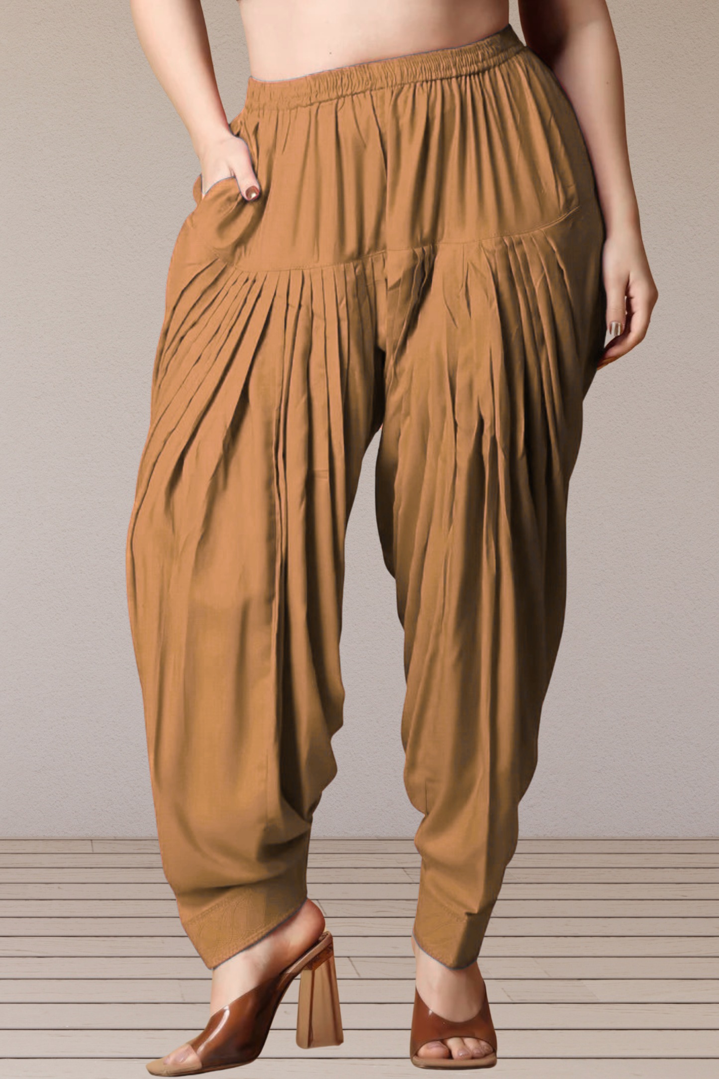 Khaki Rayon Patiala Salwar