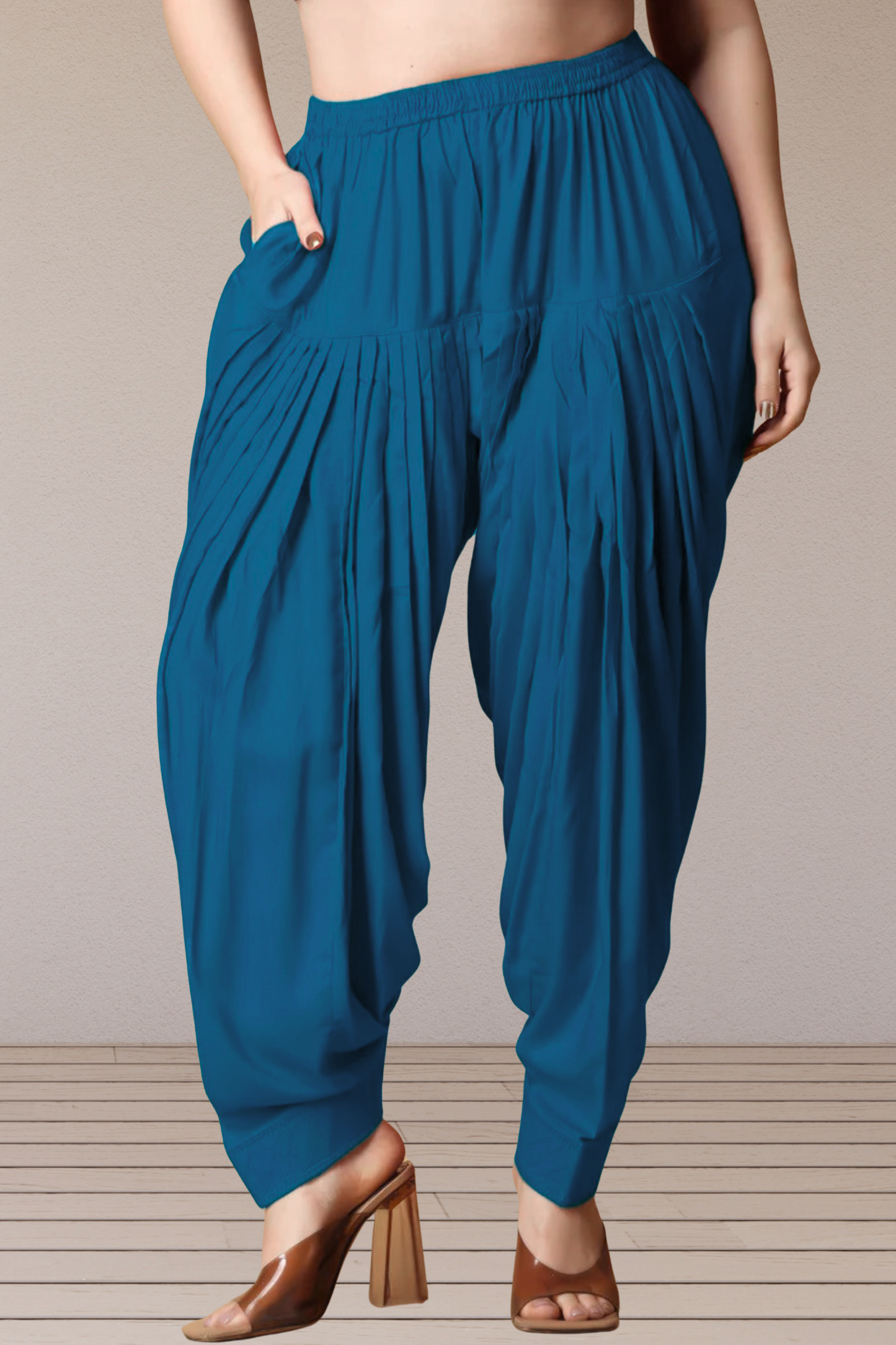 Teal Rayon Patiala Salwar