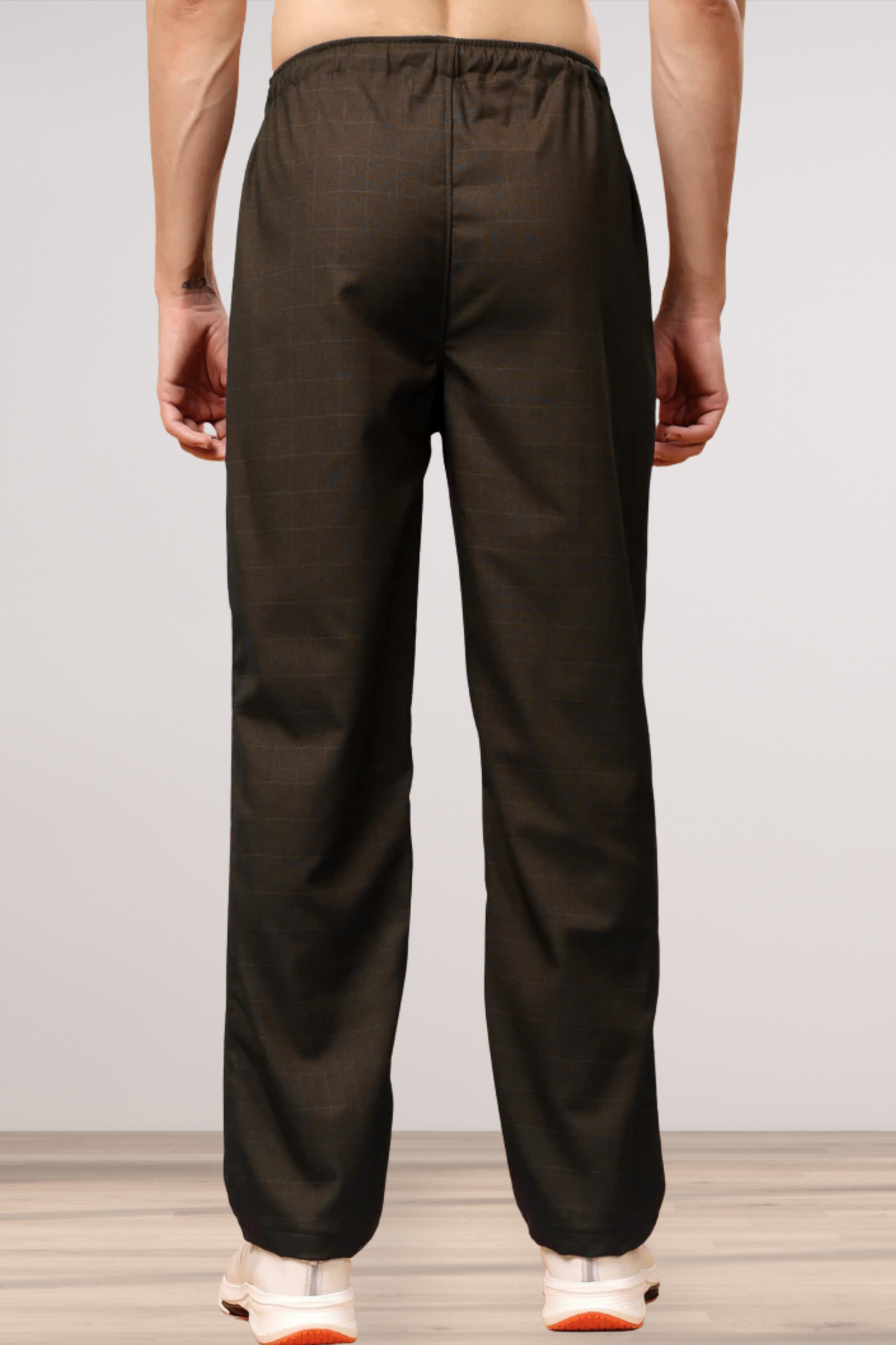 Dark Brown Checked Cargo - 2 Pocket