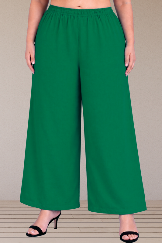 Dark Green Cotton Flared Pant