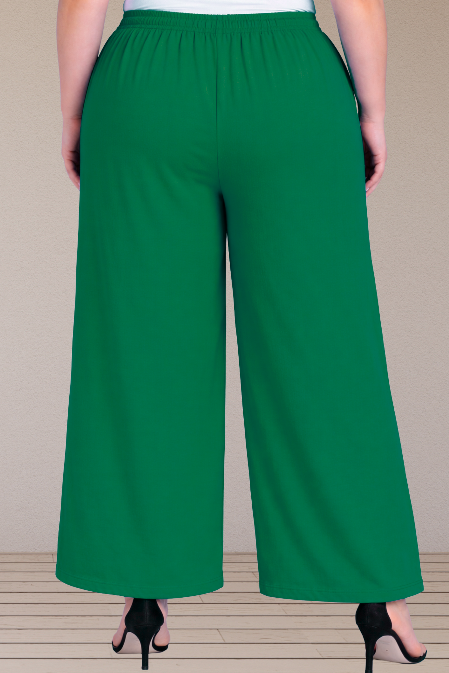 Dark Green Cotton Flared Pant