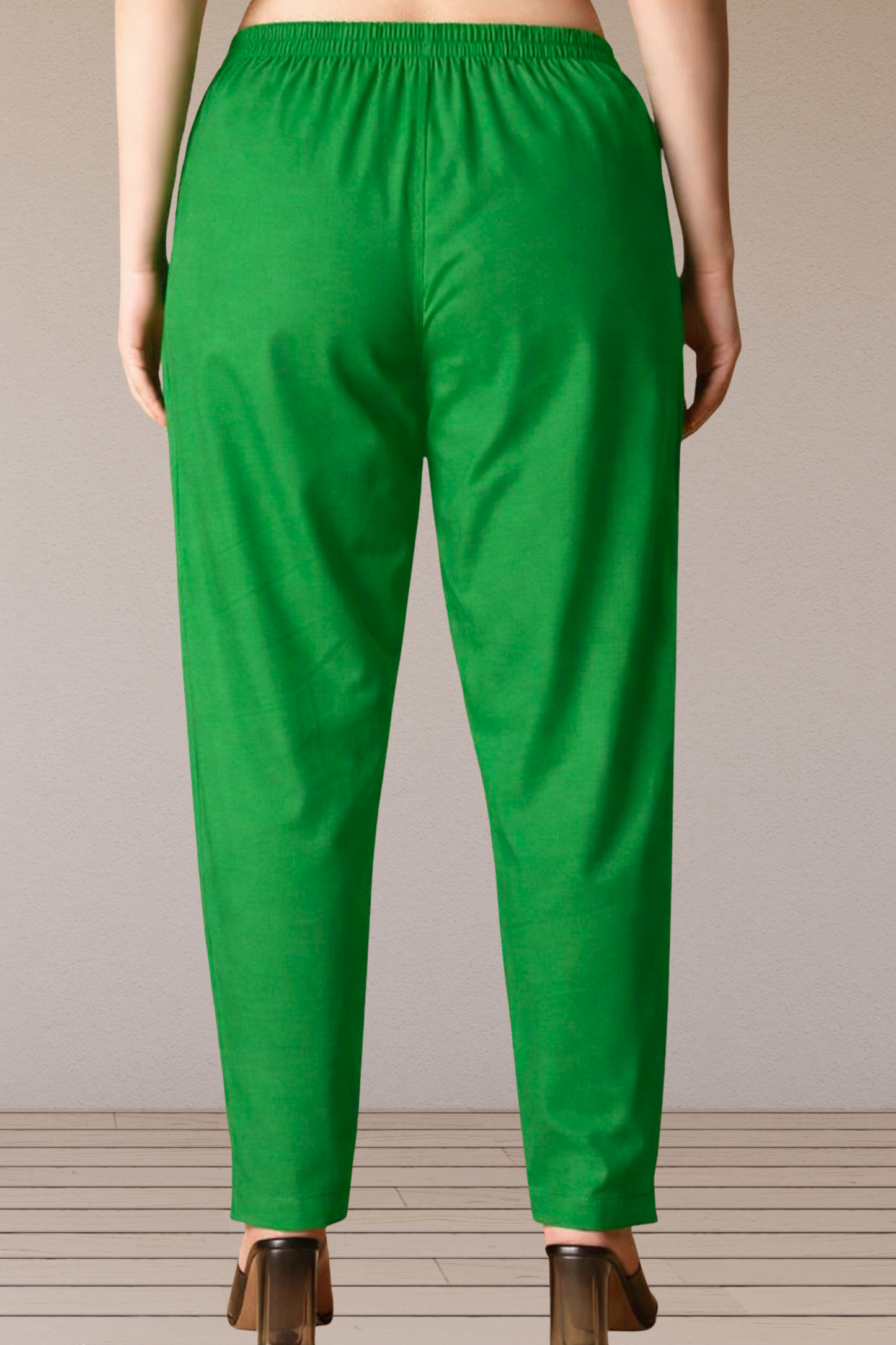 Dark Green Poplin Cotton Pant