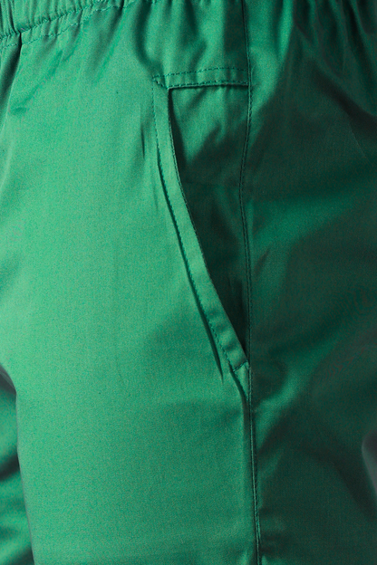 Dark Green Cotton Shorts