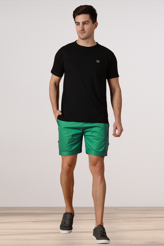 Dark Green Cotton Shorts