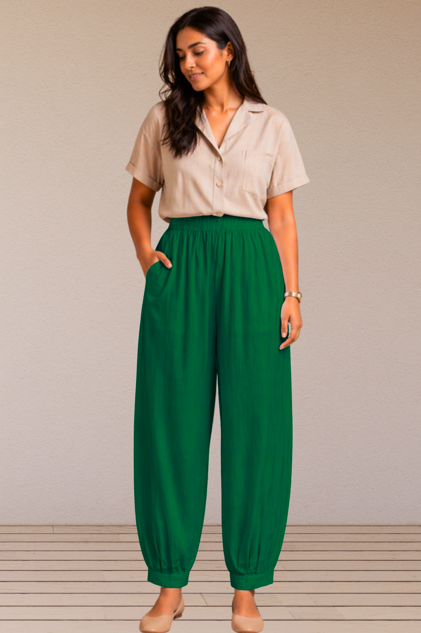 Dark Green Cotton Afghani Pants