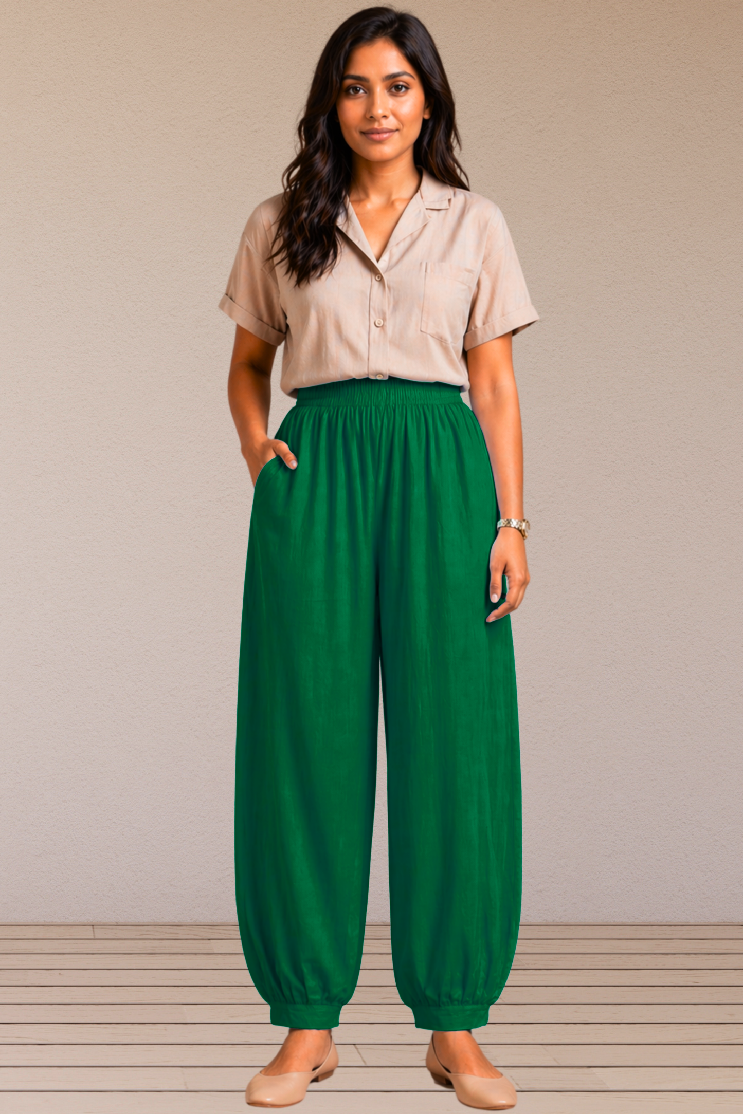 Dark Green Cotton Afghani Pants