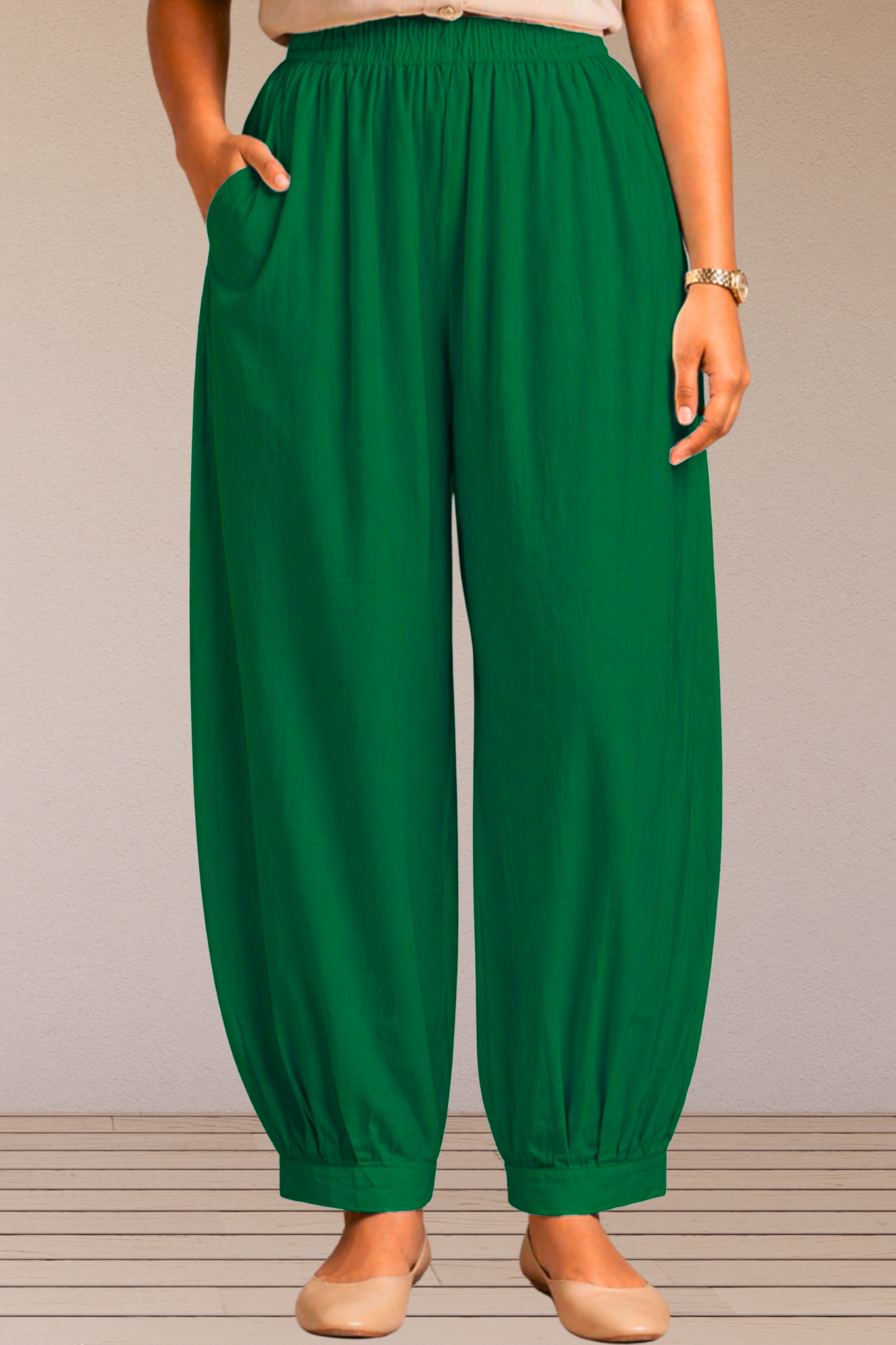 Dark Green Cotton Afghani Pants
