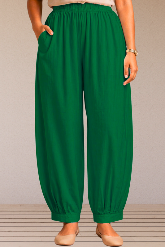Dark Green Cotton Afghani Pants