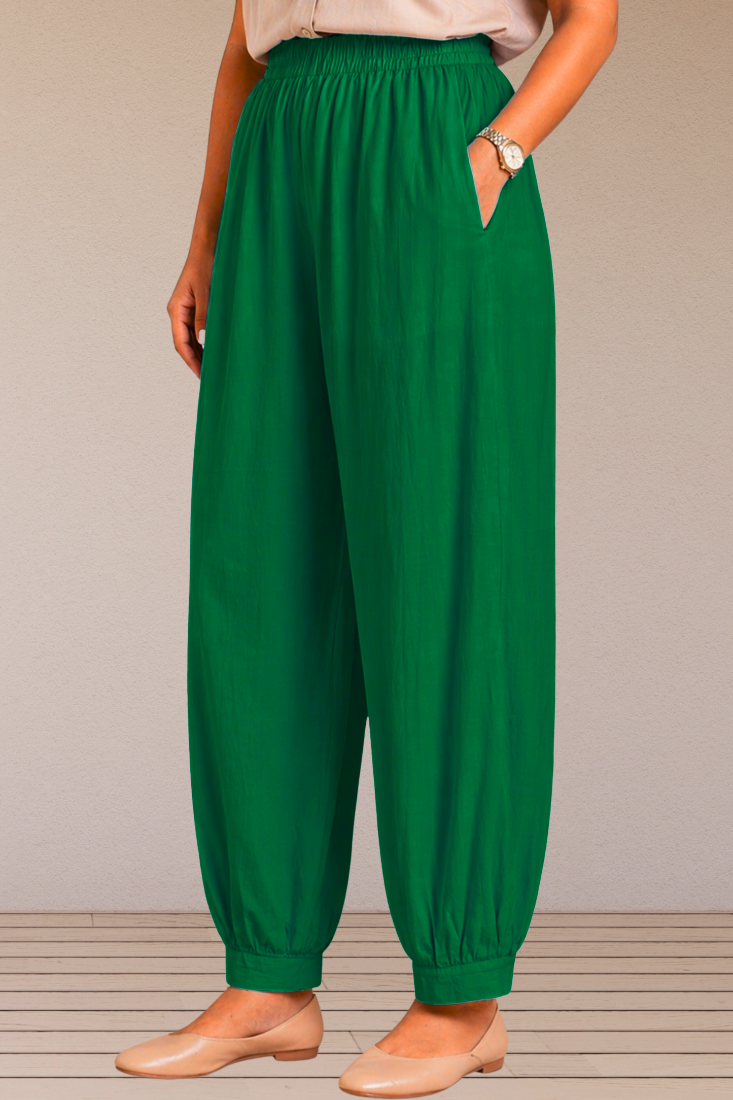 Dark Green Cotton Afghani Pants