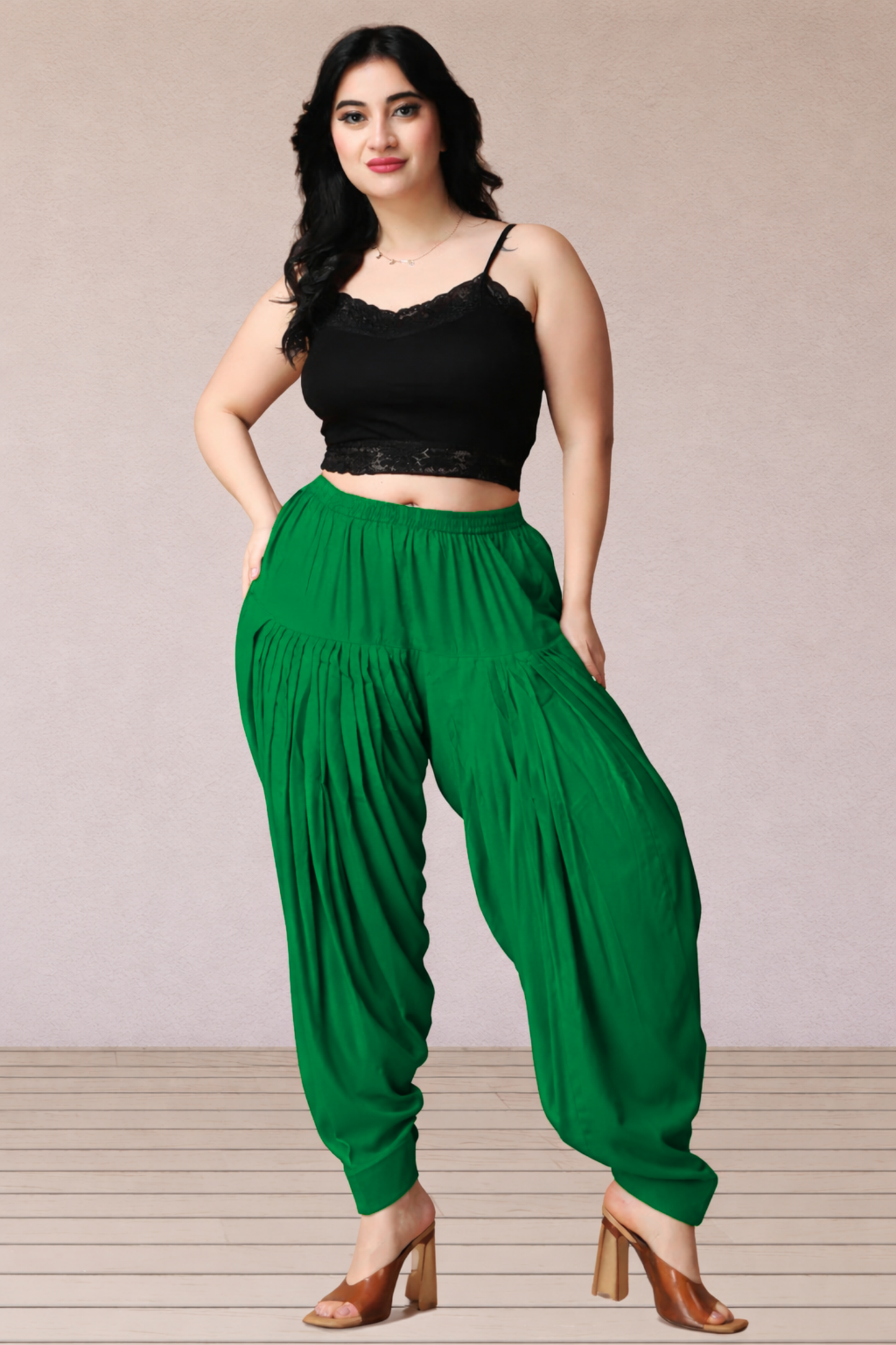 Dark Green Rayon Patiala Salwar