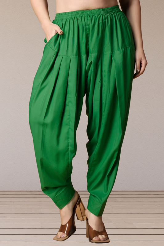 Dark Green Rayon Pleated Salwar
