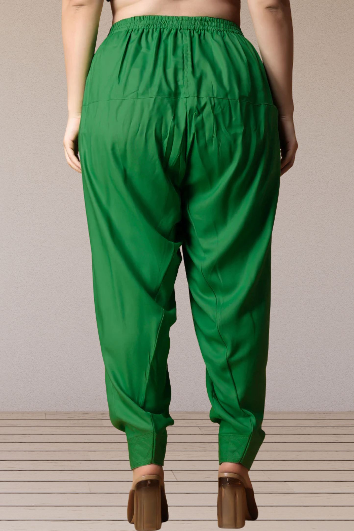 Dark Green Rayon Pleated Salwar