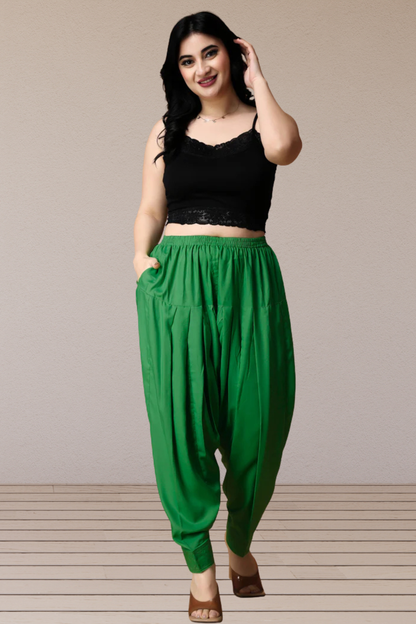Dark Green Rayon Classic Salwar With Pocket