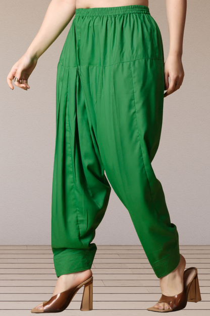Dark Green Rayon Classic Salwar With Pocket