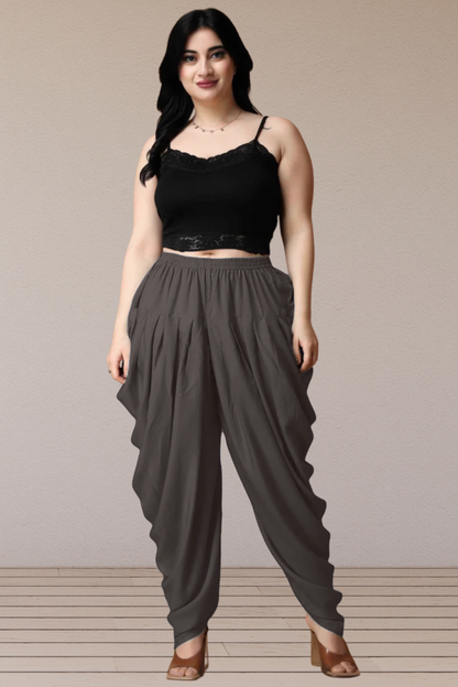 Dark Grey Belted Dhoti Salwar
