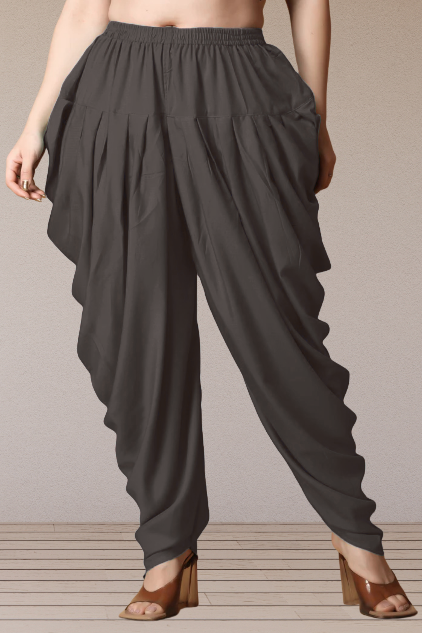Dark Grey Belted Dhoti Salwar