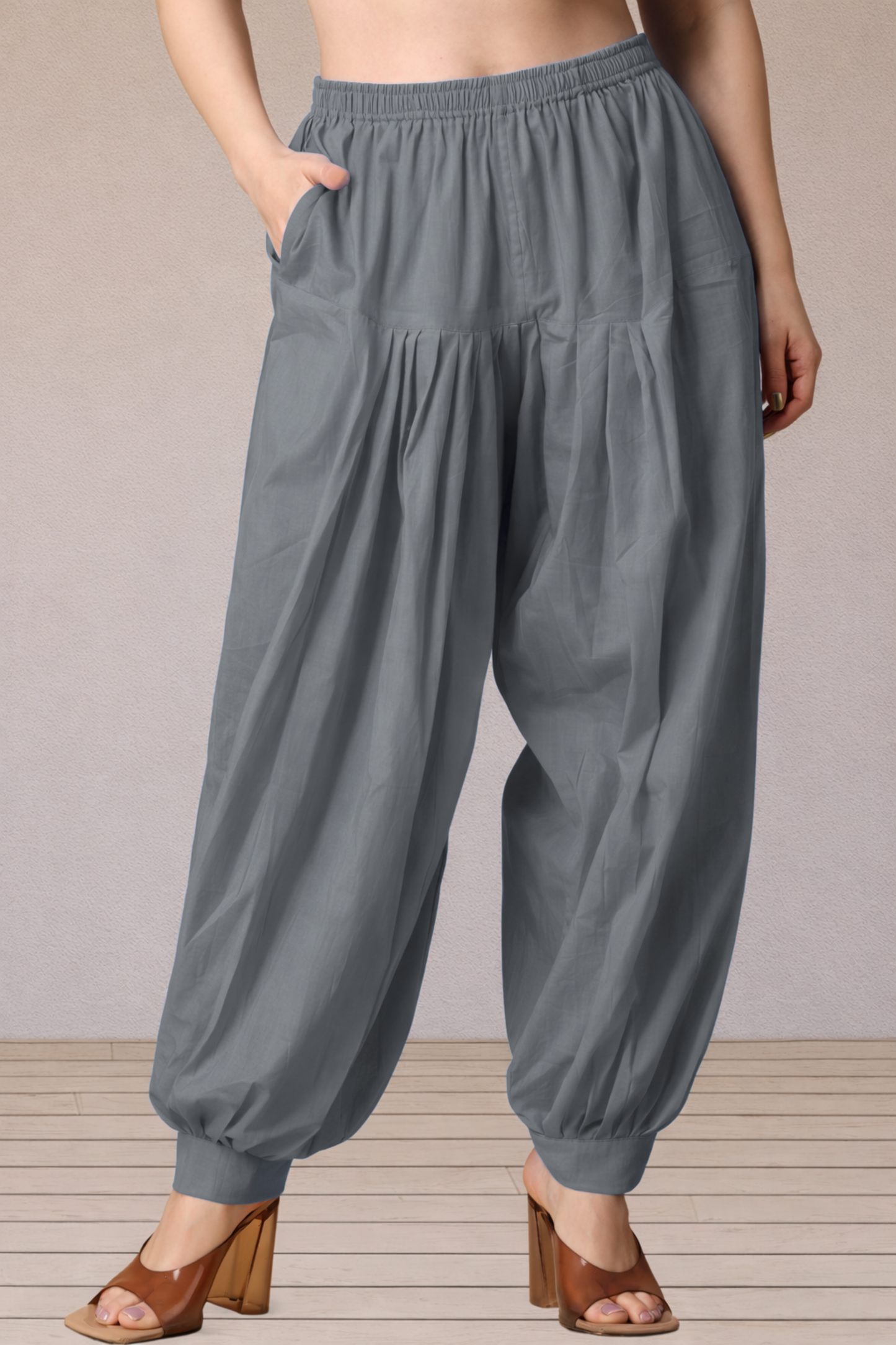 Dark Grey Cotton Afghani Salwar