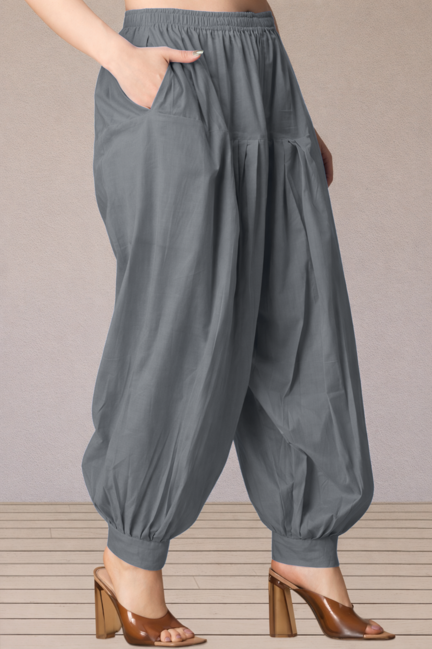 Dark Grey Cotton Afghani Salwar