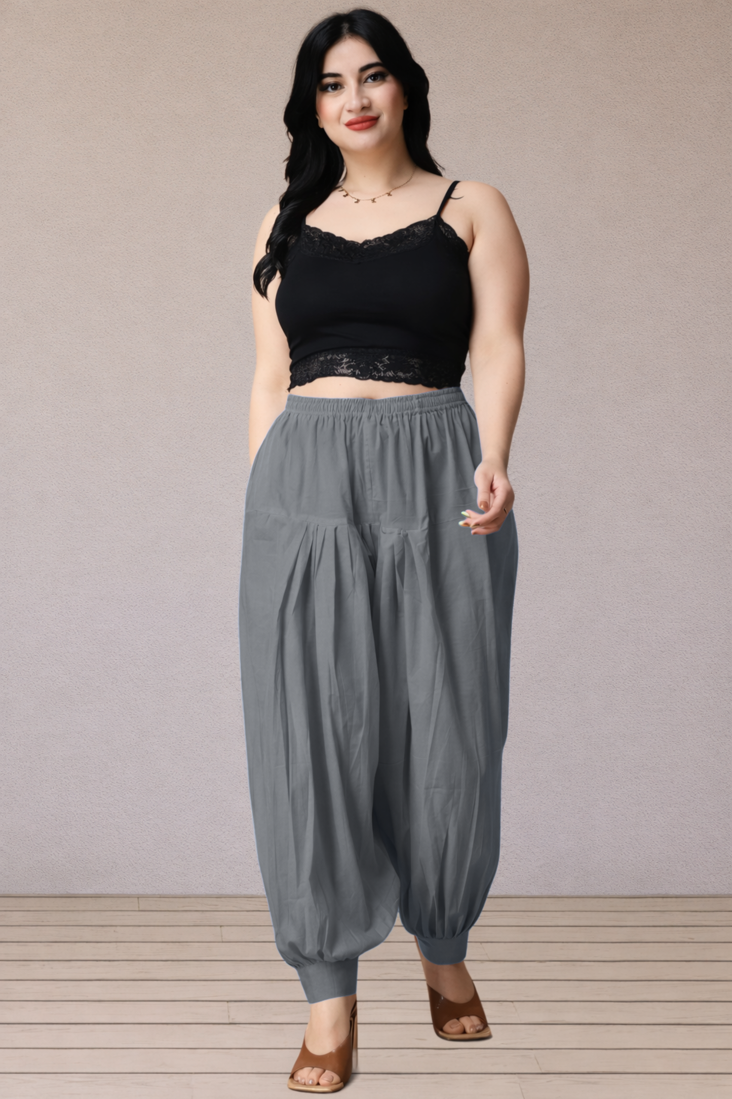 Dark Grey Cotton Afghani Salwar
