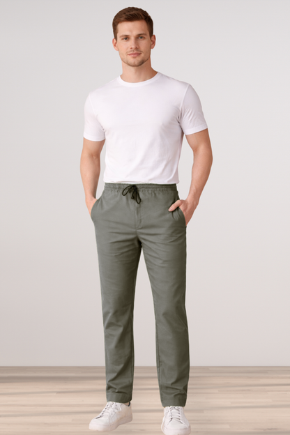 Dark Grey Cotton Track Pants
