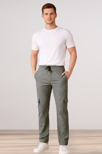 Dark Grey Cotton Cargo Pants