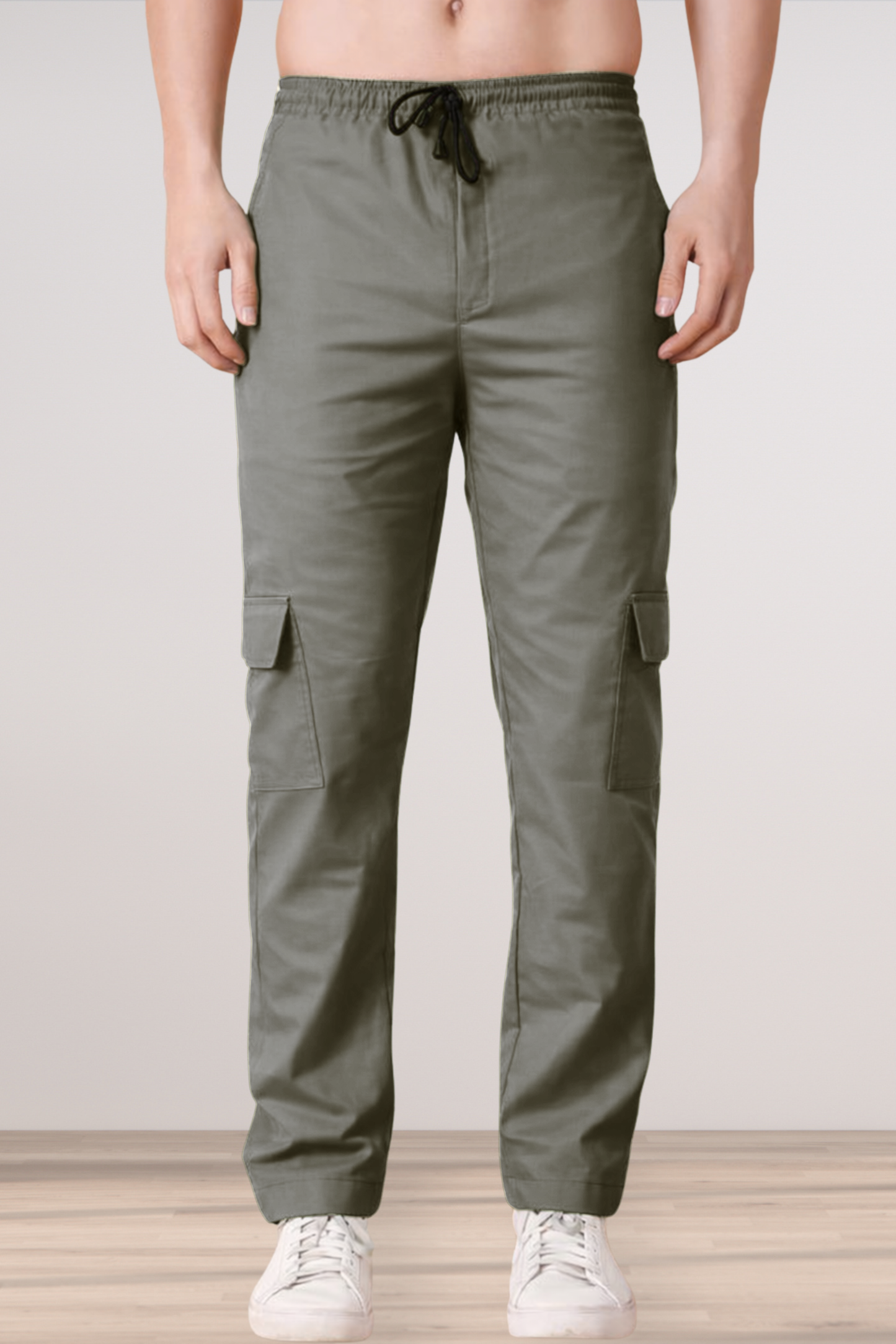 Dark Grey Cotton Cargo Pants