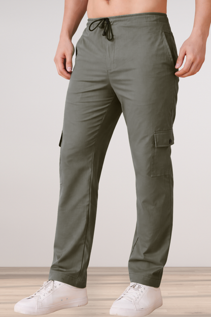 Dark Grey Cotton Cargo Pants