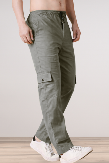 Dark Grey Cotton Cargo Pants