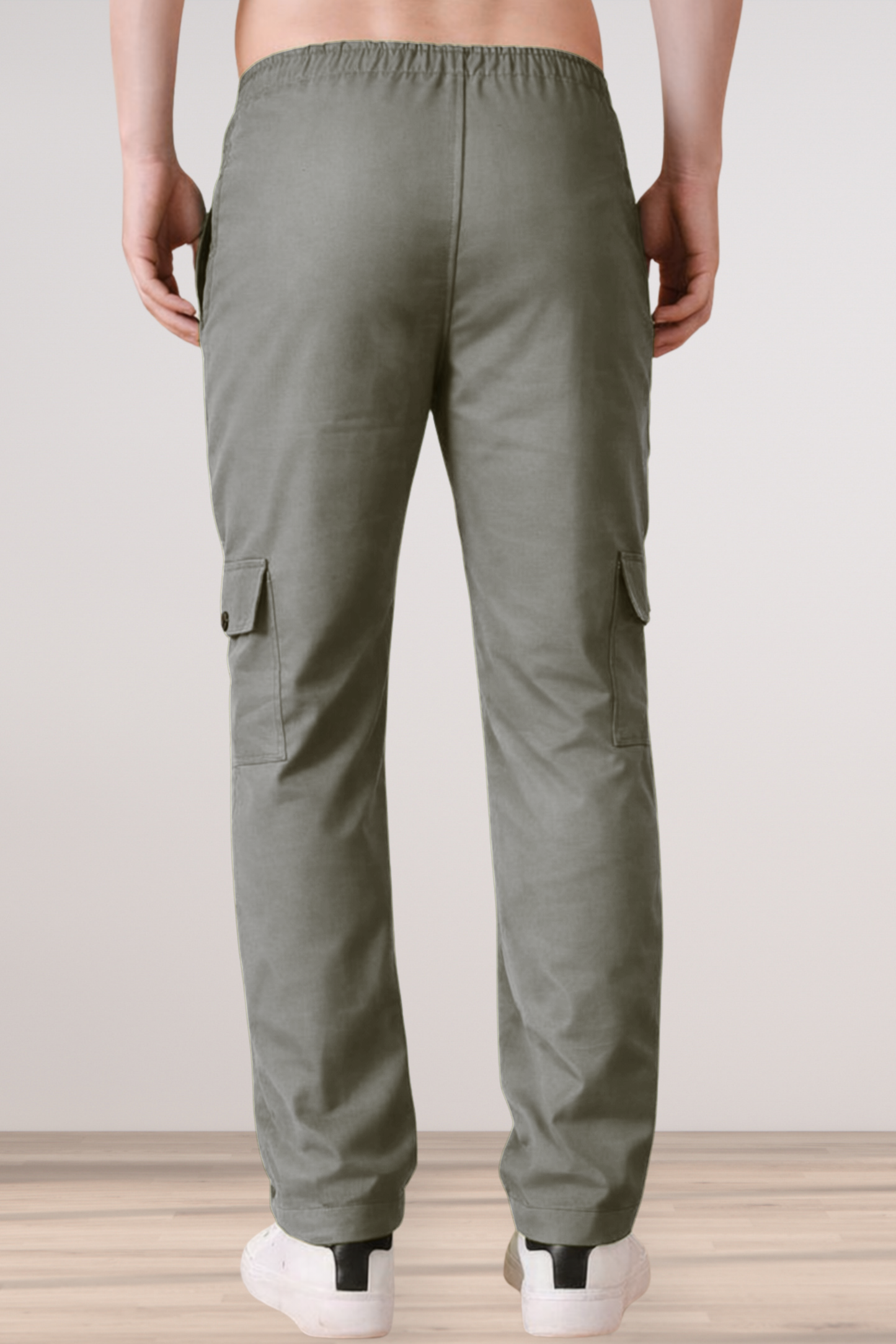 Dark Grey Cotton Cargo Pants
