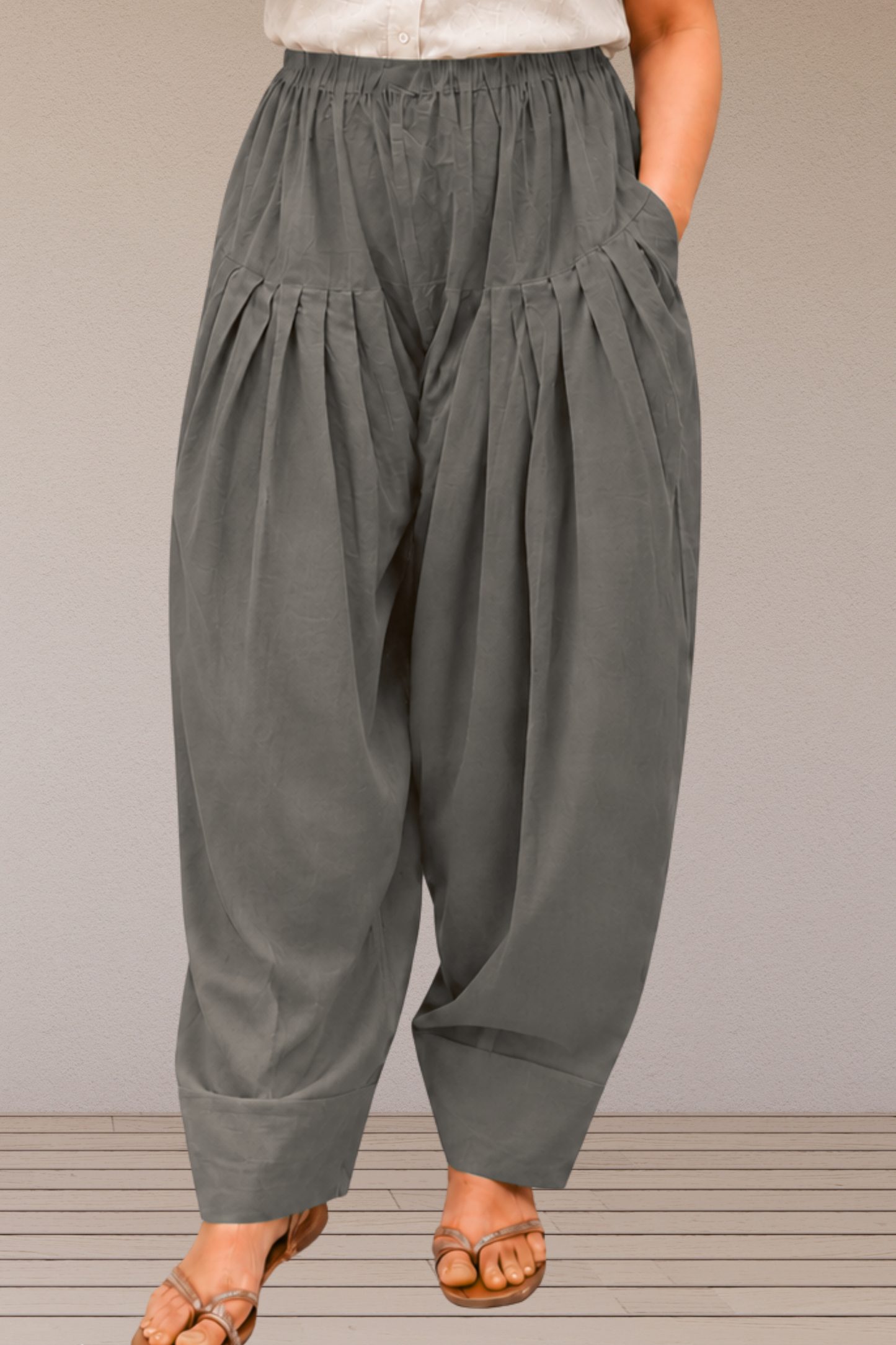 Dark Grey Cotton Farshi Salwar