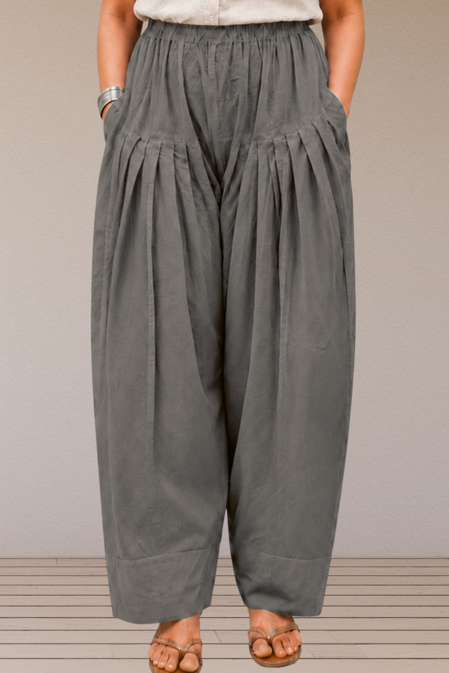 Dark Grey Cotton Farshi Salwar
