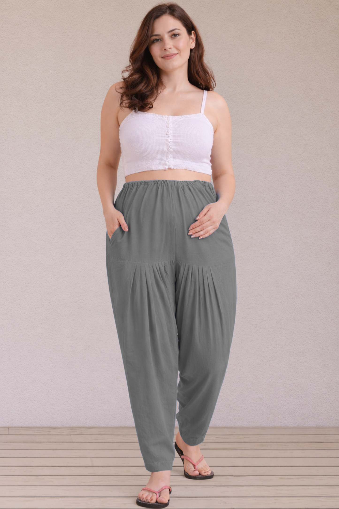 Dark Grey Easy Fit Cotton Maternity Salwar