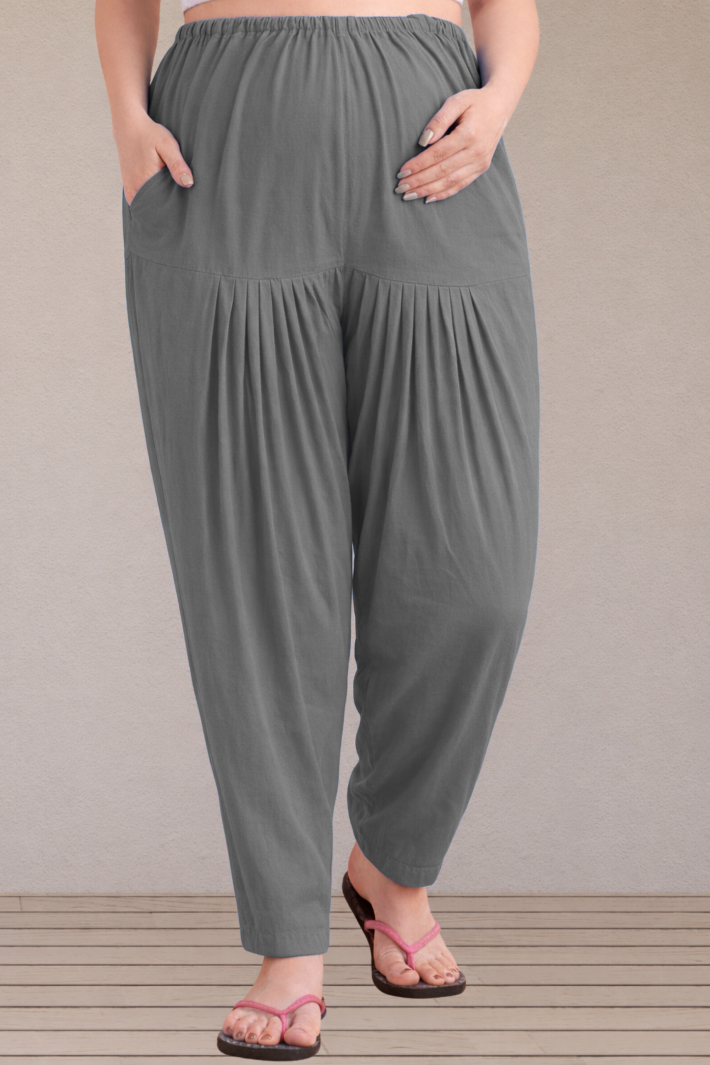 Dark Grey Easy Fit Cotton Maternity Salwar