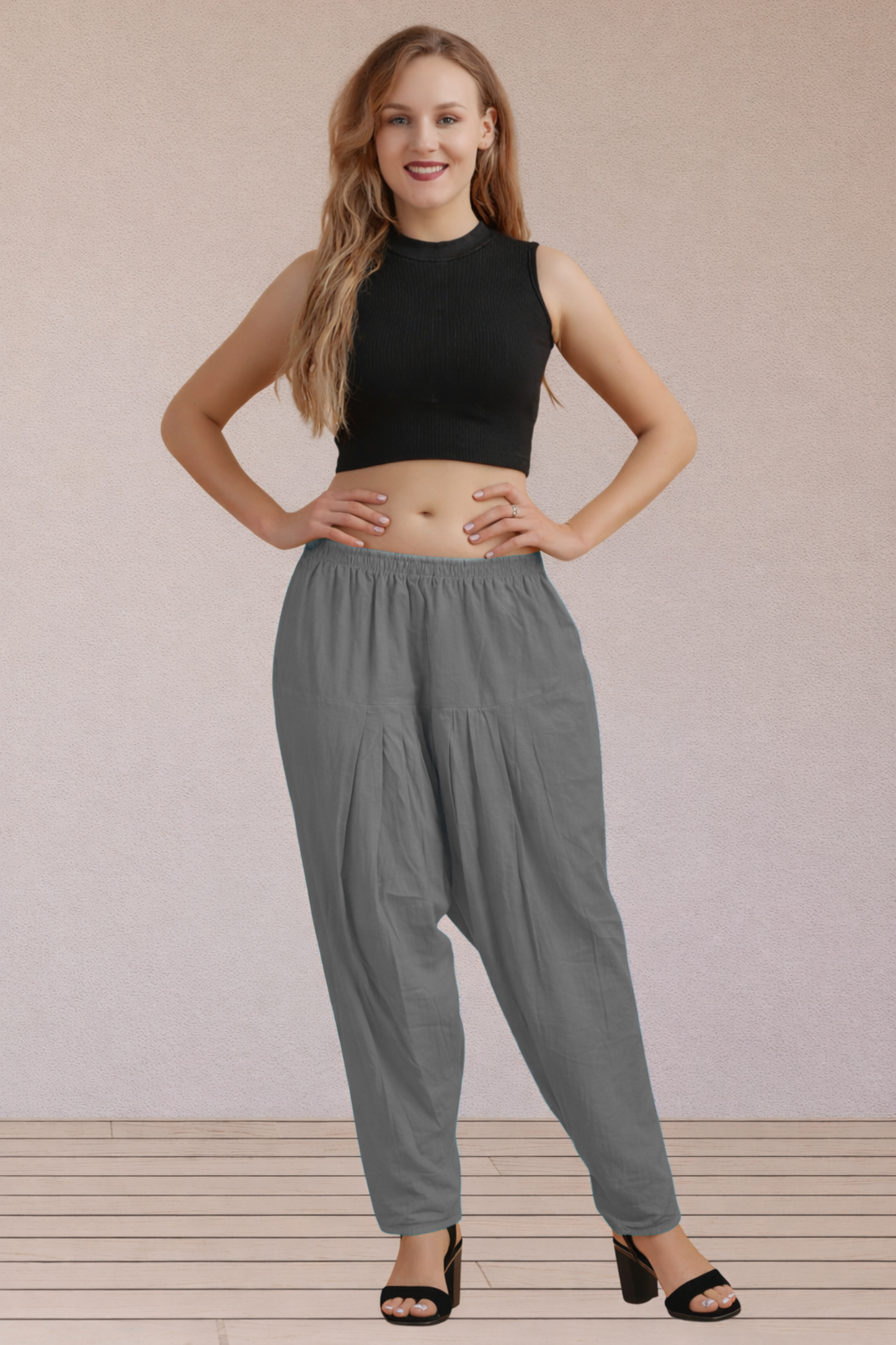 Dark Grey Easy Fit Cotton Salwar