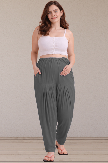 Dark Grey Easy Fit Rayon Maternity Salwar