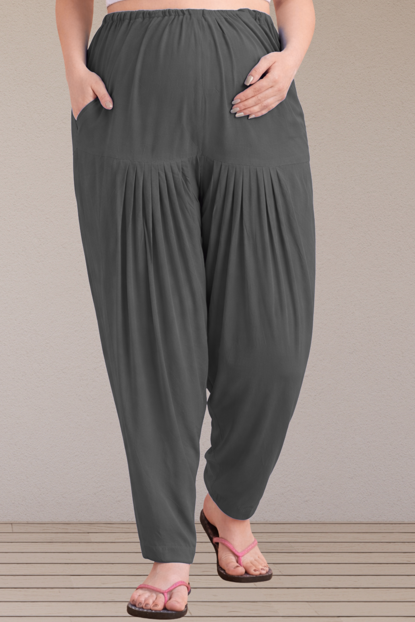 Dark Grey Easy Fit Rayon Maternity Salwar