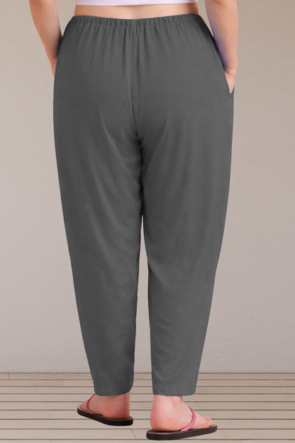 Dark Grey Easy Fit Rayon Maternity Salwar