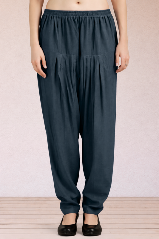 Dark Grey Easy Fit Rayon Salwar