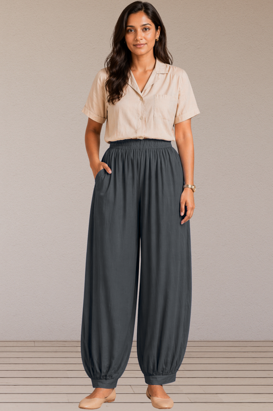Dark Grey Rayon Afghani Pants
