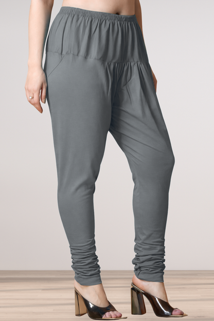 Dark Grey Cotton Churidar Pants